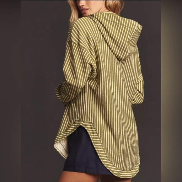 Anthropology Pilco Wharfside Hooded Sweatshirt Green Motif Size 2X - Picture 4 of 12